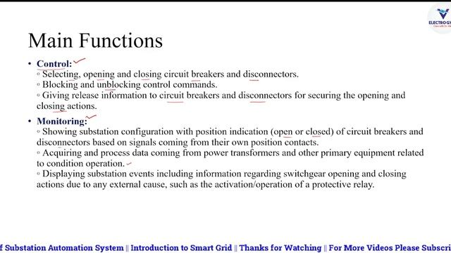 Functions of Substation Automation System || Introduction to Smart Grid ||