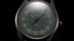 A Wearable Titanium Field Watch From Hamilton With A Pop of Color - Khaki Field Auto Titanium 38mm
