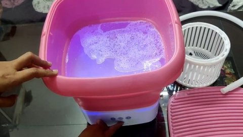 Portable Mini Washing Machine Review||Foldable Washing Machine with dryer||How to use machine||
