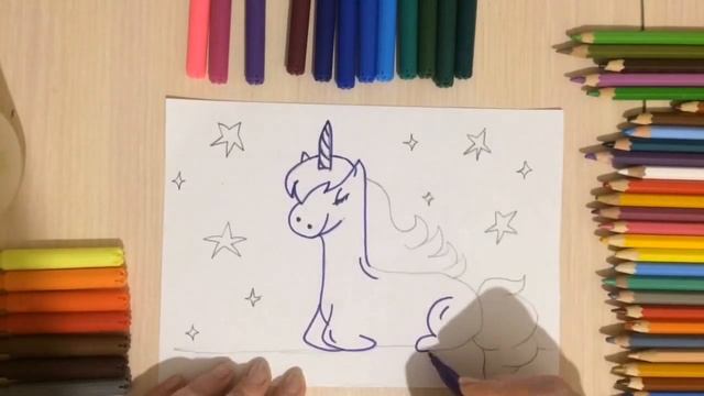 УРОК РИСОВАНИЯ  КАК НАРИСОВАТЬ ЕДИНОРОГА  РИСУЕМ ВМЕСТЕ  РИСОВАНИЕ ДЛЯ ДЕТЕЙ