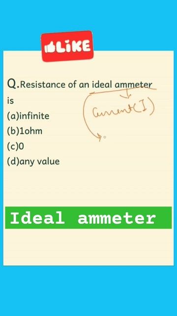 Ideal ammeter resistance #viralshorts #electric #hptet2023 #bankexam #ssc #physics @B.learning21