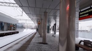 Москва 4091 ж/д платформа Аминьевская (будущая станция МЦД D4) в день открытия зима день
