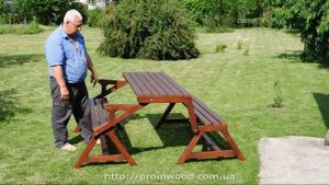 Скамейка стол трансформер для сада, МЕБЕЛЬ-ТРАНСФОРМЕР.РФ