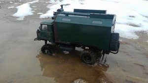 Rc Truck. wpl B24. Gaz66 4x4 through mud and Snow. off-road. Радиоуправляемый Газ 66 по грязи.