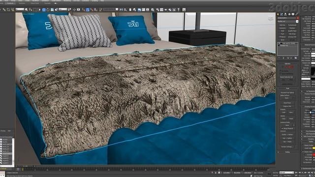 Меховое покрывало в 3ds Max (Hair and Fur) смотреть онлайн