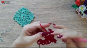 МК Квадратный мотив крючком