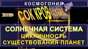 (13) ЦИКЛИЧНОСТЬ СУЩЕСТВОВАНИЯ ПЛАНЕТ - СОЛНЕЧНАЯ СИСТЕМА - СОКРОВЕННОЕ ЗНАНИЕ