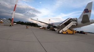 Boarding Air Cairo A320 Linz Airport SM3358 SU-BSN