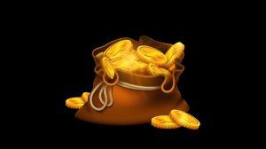 Футаж-заставка, мешочек монет.