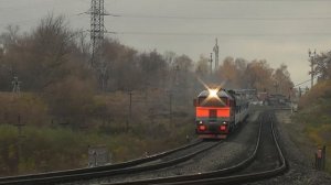 2М62У-0114 с пассажирским поездом, перегон Криволучье - Присады