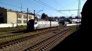 Отправление со станции Синельниково видео снято с кабины ЧС7