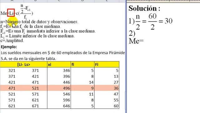 Mediana para datos agrupados en tablas con intervalos смотреть онлайн