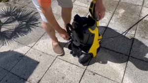 Kärcher K4 Premium Power Control hose reel in action