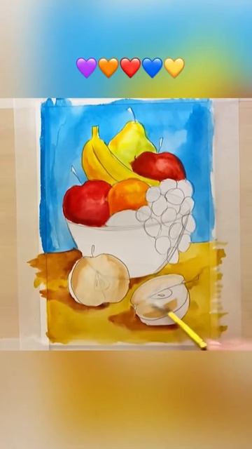 Рисуем фрукты #рисунок #фрукты #натюрморт #art #рисуемвместе #drawing #artist #рисование #draw смотреть онлайн