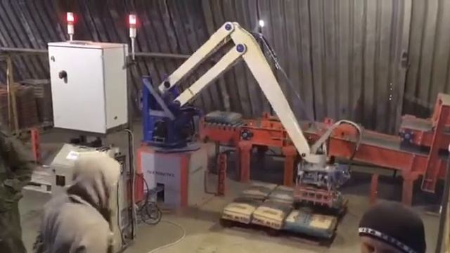 Автоматическая укладка мешков на поддоны - робот паллетоукладчик Fuji EC 102HS смотреть онлайн