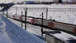 Электропоезд ЭД9М-0039. Свисток+тифон.