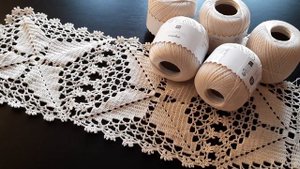 Квадрат для скатерти крючком.