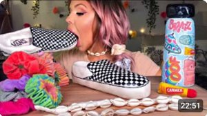 ASMR VSCO GIRL СЪЕДОБНАЯ ГИДРОКУЛЬТУРА (ПОДДЕЛКА), РЕЗИНКИ ДЛЯ ВОЛОС, VANS, ОЖЕРЕЛЬЕ В ФОРМЕ КОНФЕТН