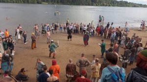 былинный берег. деревня топорок московская область. поединки воинов