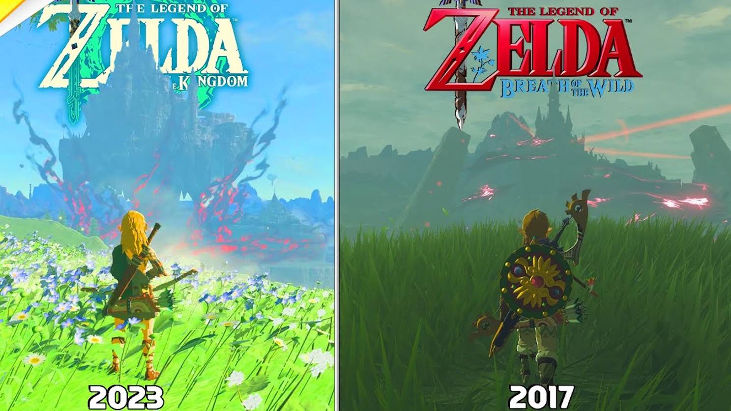 Сравнение Деталей и физики Zelda Tears of the Kingdom VS Breath of the Wild