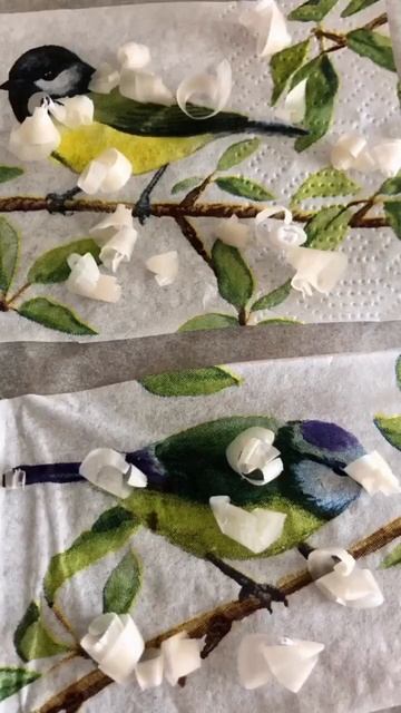 Translucent napkin image (ironed with candle wax in between sheets of baking paper) смотреть онлайн