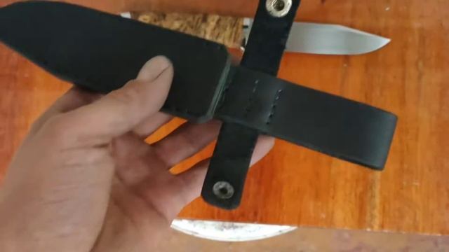 Ніж ручної роботи. Сталь n690, Больстер та тильник з нержавійки, на руків'ї карельська береза. смотреть онлайн