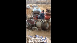 Автономный пневмонагнетатель СО-241 с бензиновым двигателем в процессе работы.