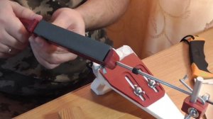 Заточка ножа со спусками от обуха на точике Жук (часть 1)