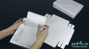 Как собрать коробку с крышкой "Белый Мрамор"