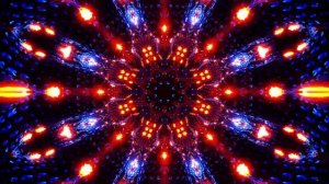 Flying through a tunnel with waves and neon light. Kaleidoscope VJ loop.
