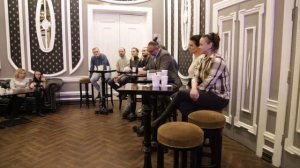 Чаепитие с Ю. Грымовым и актерами театра "МОДЕРН" после спектакля "Матрёшки на округлости Земли"_04