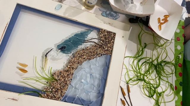 EPOXY RESIN WINDOW, BLUE HERON GLASS ART, RESIN ART, MOSAIC, DIY TUTORIAL, GUIDE