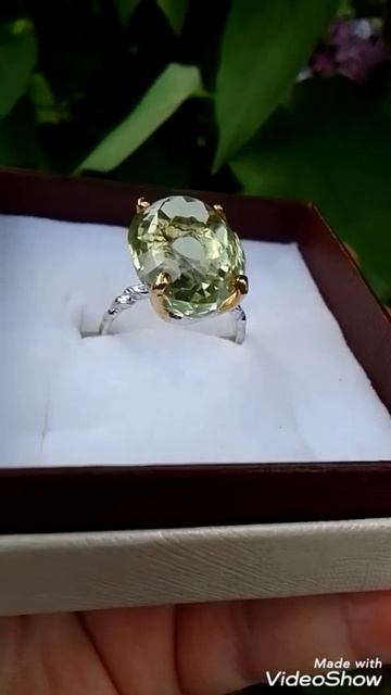Зелёный аметист.Серебро 925 проба.Крым.Современное украшение.