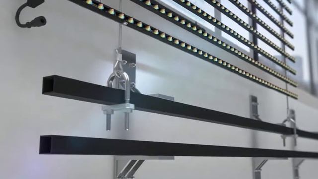 Сборка и монтаж медиафасада из реек