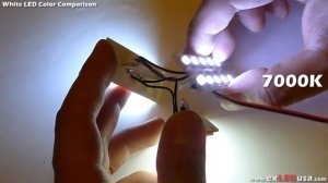 White LED Color Comparison - 5000K 6000K 7000K