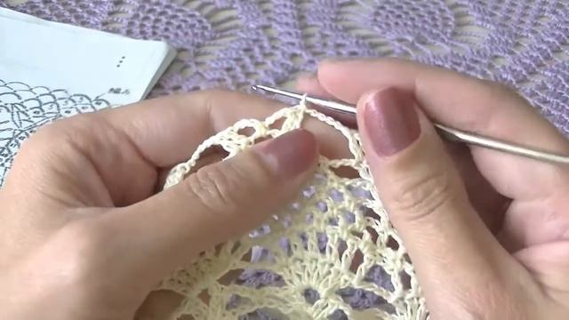 Ажурная салфетка с ананасами с 40-48 ряд. Окончание.
