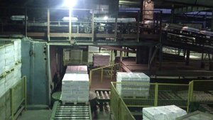 Передвижение паллет с ШФМ № 4, 5, 1 по конвейерам, ведущим на Signode.