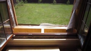 FS портал (FS portal) Siegenia (теплая гармошка) okna-fresh.ru - установленное деревянное окно с FS