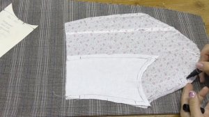 Как раскроить двухшовный  рукав. Как совместить клетку по пройме рукава.