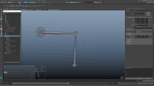 Hydraulic arm rig creating in Maya / Создание гидравлического рычага в Maya