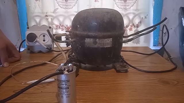 Запуск компрессора от холодильника с помощью конденсатора. смотреть онлайн