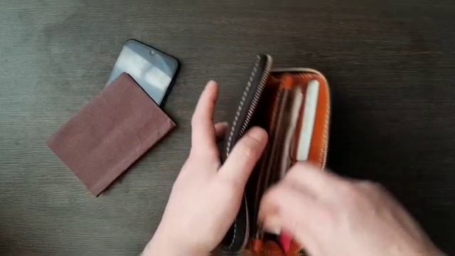 🔨🔨🔨 Портмоне, клач "zipper" классический из натуральной кожи