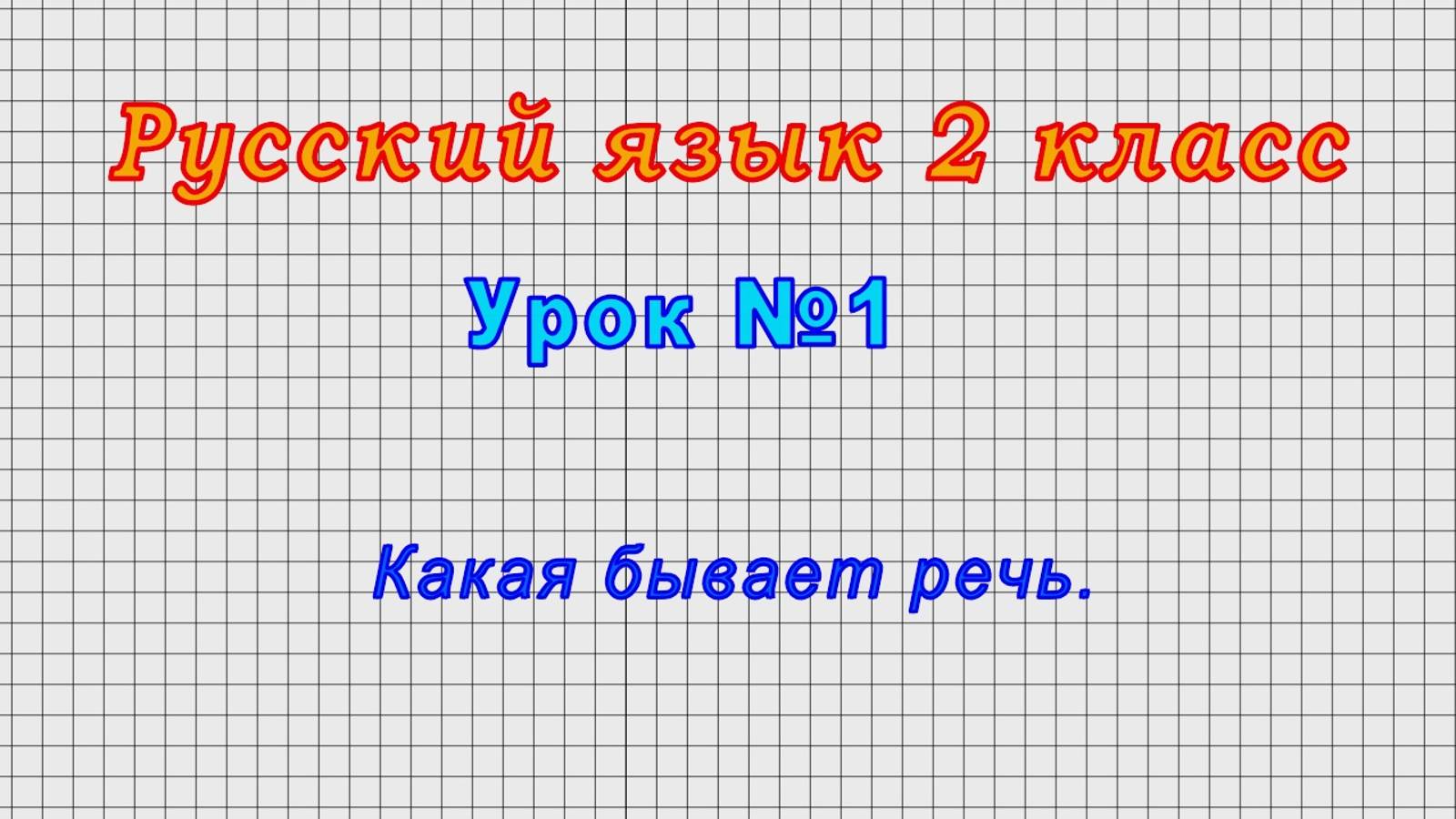 Русский язык 2 класс (Урок№1 - Какая бывает речь.)