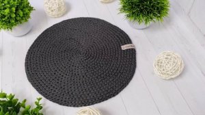 Круглая сервировочная салфетка ручной работы из полиэфирного шнура