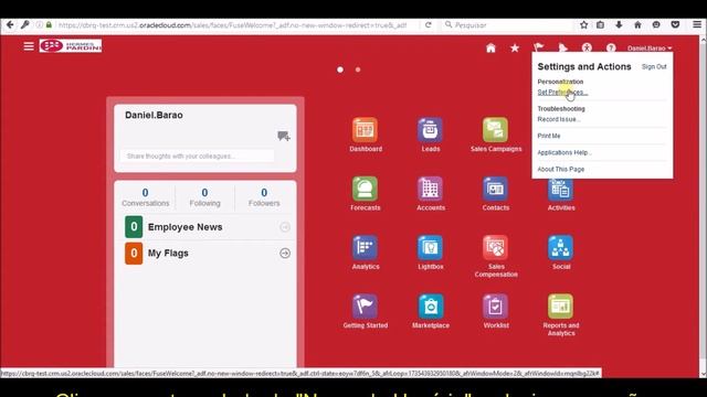 Tutorial de Primeiro Acesso ao Oracle Sales Cloud