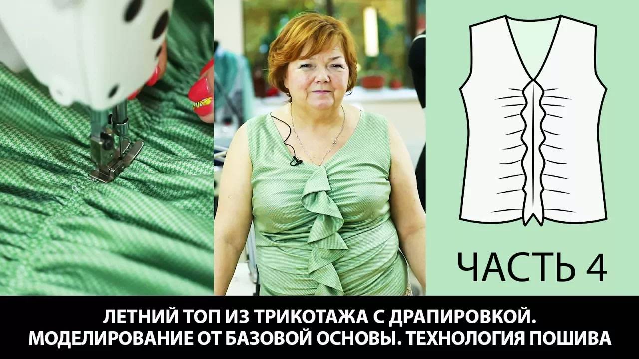 262 Как сшить топ из трикотажа с драпировкой Часть 4 из 4 смотреть онлайн