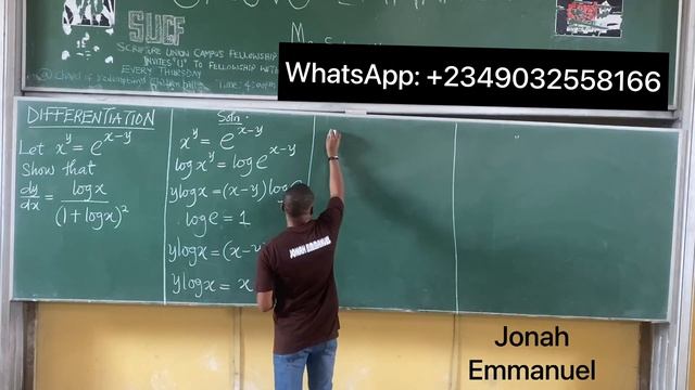 Derivative of x^y = e^(x-y) | logarithmic Differentiation #derivatives #jonahemmanuel #calculus смотреть онлайн