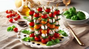 4 вкусных КАНАПЕ для Праздничного стола. Капрезе на шпажках, чернослив с сыром...