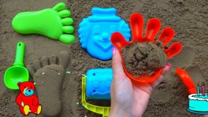 Изучаем цвета и цифры с цветными формочками для песка : инструменты ручки и ножки