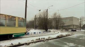 10.12.2017г. Санкт-Петербург. Трамвай ЛМ-68М. Заказная поездка.